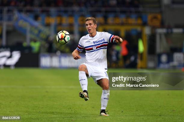 Dennis Praet of UC Sampdoria in action during the Serie A football match between Fc Internazionale and Uc Sampdoria . Fc Internazionale wins 3-2 over...