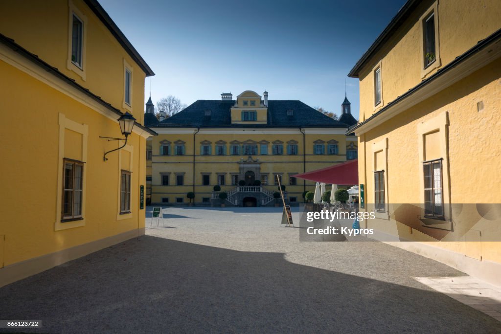 Europe, Austria, Salzburg Area, October 2017: View Of Hellbrunn Palace, A Palatial Baroque Villa
