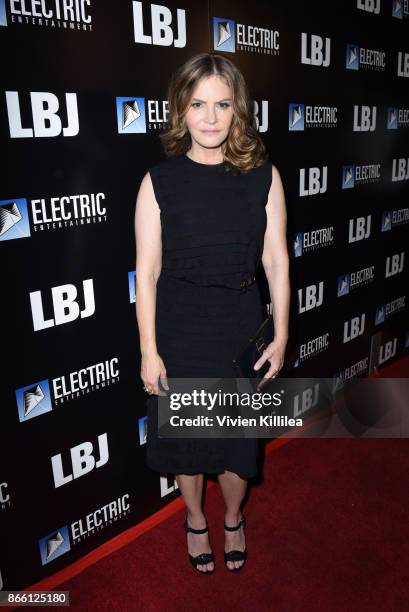 Jennifer Jason Leigh attends the Los Angeles Premiere of LBJ at ArcLight Hollywood on October 24, 2017 in Hollywood, California.