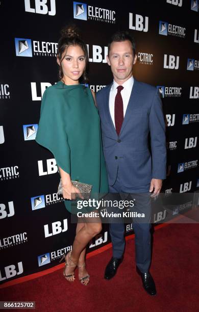 Michelle Woods and Jeffrey Donovan attend the Los Angeles Premiere of LBJ at ArcLight Hollywood on October 24, 2017 in Hollywood, California.