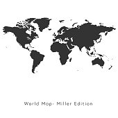 World map Miller Edition