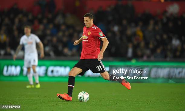 Nemanja Matic of Manchester United in action during the Carabao Cup Fourth Round match between Swansea City and Manchester United at Liberty Stadium...