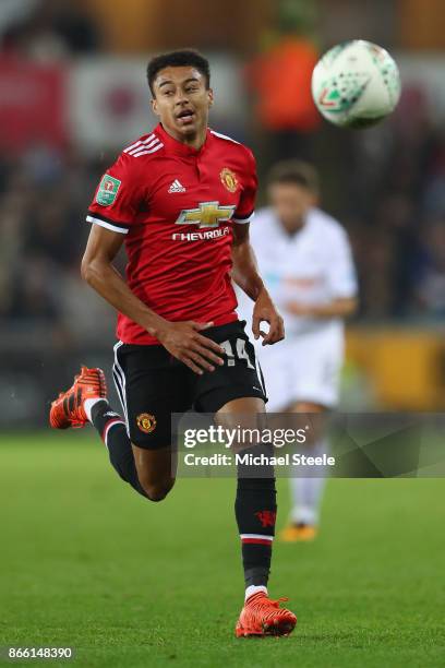 Jesse Lingard of Manchester United during the Carabao Cup fourth round match between Swansea City and Manchester United at the Liberty Stadium on...