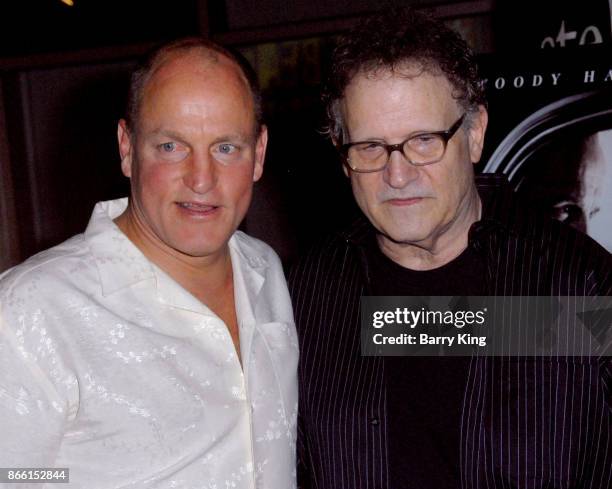 Actors Woody Harrelson and Albert Brooks attend the premiere of Electric Entertainment's 'LBJ' at ArcLight Hollywood on October 24, 2017 in...