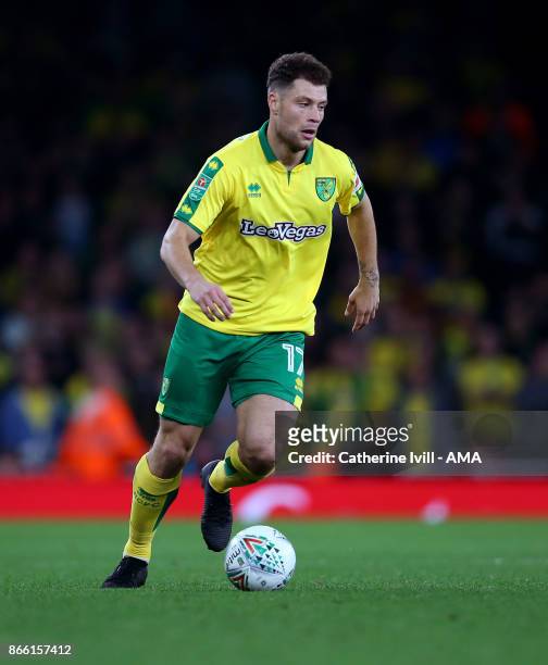 Yanic Wildschut of Norwich City during the Carabao Cup Fourth Round match between Arsenal and Norwich City at Emirates Stadium on October 24, 2017 in...