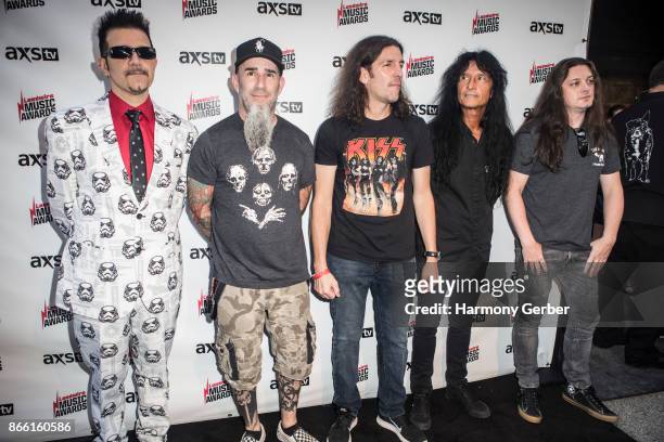 Jonathan Donais, Frank Bello, Charlie Benante, Joey Belladonna, Scott Ian and Charlie Benante of the band Anthrax attend the Loudwire Music Awards at...