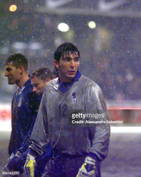 Gianluigi Buffon makes his debut for Italy during the Fifa 1998 World Cup Qualifier between Russia and Italy on October 29, 1997 in Moscow, Russia.
