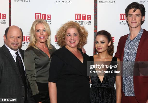 Jason Alexander, Sherie Rene Scott, Mary Testa, Aimee Carrero and Pico Alexander pose at "The Portuguese Kid" Opening Night After Party at Brasserie...