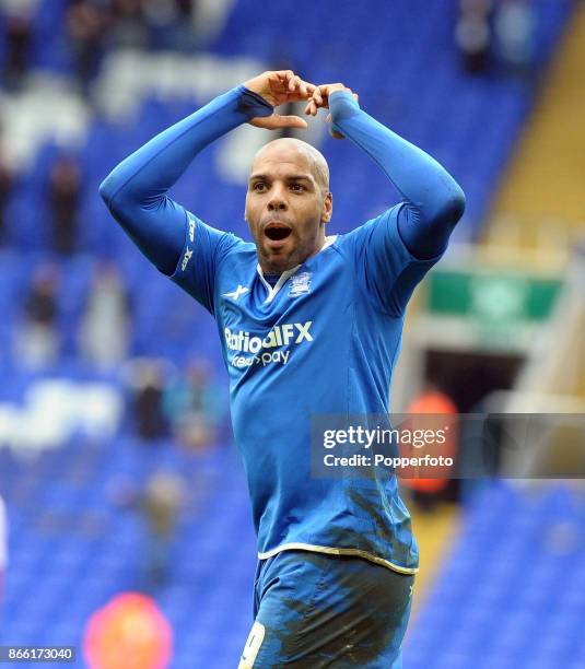 Marlon King of Birmingham City celebrates during the Npower Championship match between Birmingham City and Middlesbrough at St Andrews on March 17,...