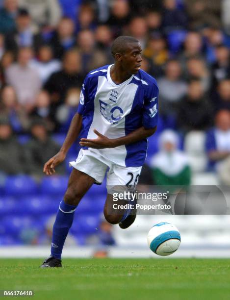 Fabrice Muamba of Birmingham City in action during the Barclays Premier League match between Birmingham City and West Ham United at St Andrews on...