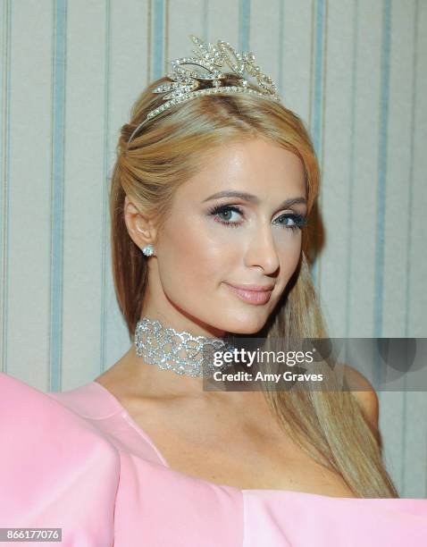 Paris Hilton attends the PAPER Magazine Runway Benefit For Make-A-Wish Foundation at The Taglyan Complex on October 24, 2017 in Los Angeles,...