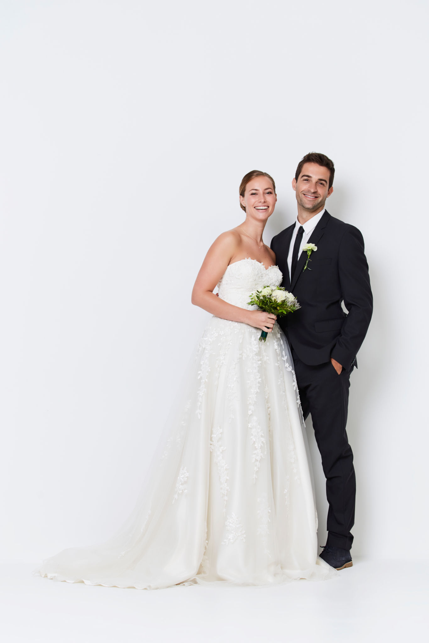 bride groom happy