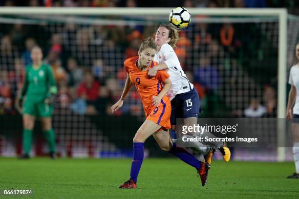 Vivianne Miedema of Holland Women, Ingrid Schjelderup of Norway Women during the World Cup Qualifier Women match between Holland v Norway at the...