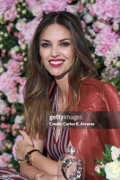 Spanish model Helen Lindes presents the new watches vintage collection by Olivia Burton at the Orfila hotel on October 25, 2017 in Madrid, Spain.