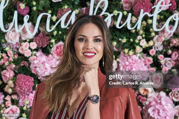 Spanish model Helen Lindes presents the new watches vintage collection by Olivia Burton at the Orfila hotel on October 25, 2017 in Madrid, Spain.