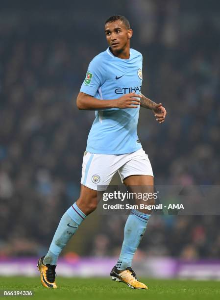 Danilo of Manchester City during the Carabao Cup Fourth Round match between Manchester City and Wolverhampton Wanderers at Etihad Stadium on October...