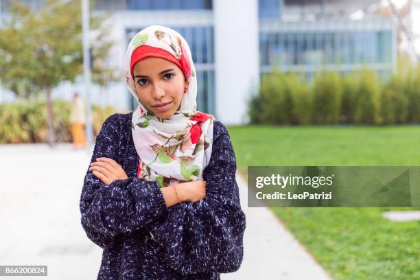 happy young muslim women - moroccan girl stock pictures, royalty-free photos & images