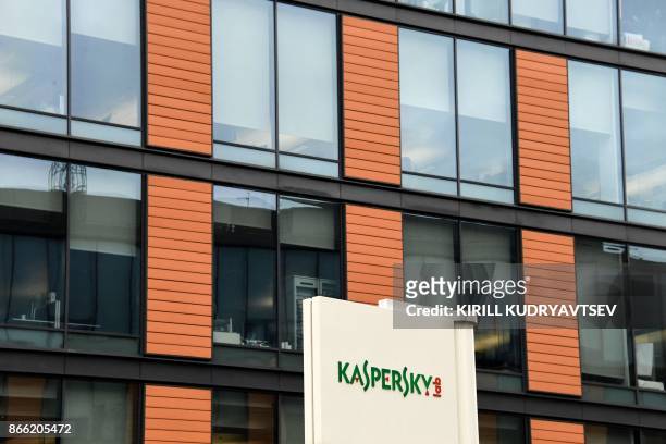 View of the headquarters of Kaspersky Lab, Russia's leading antivirus software development company, in Moscow on October 25, 2017.