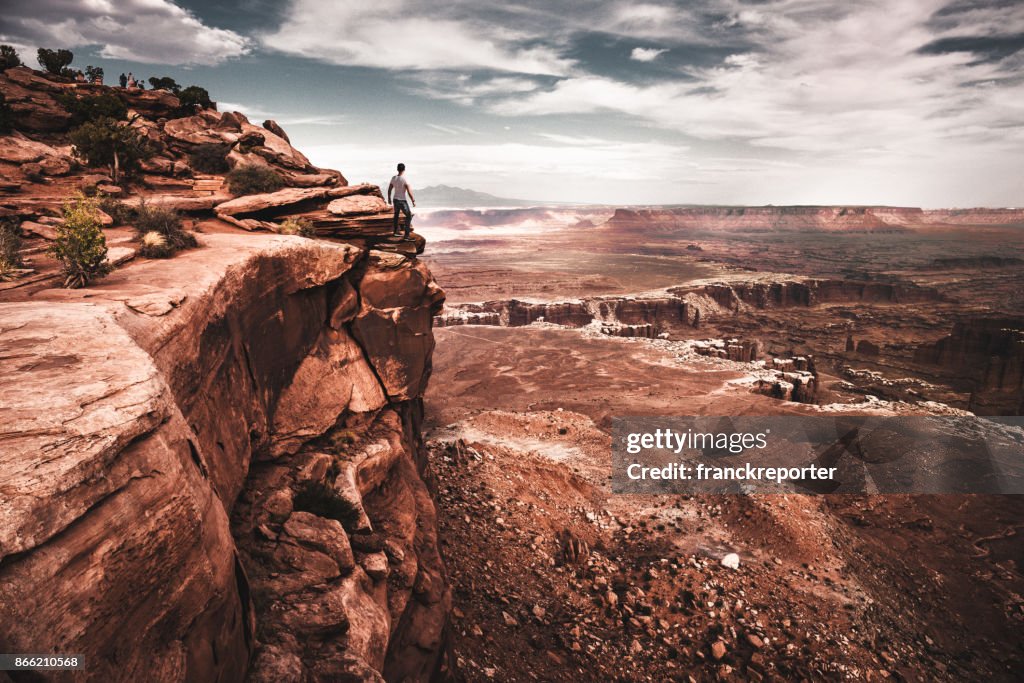 Man on top of canyonlands