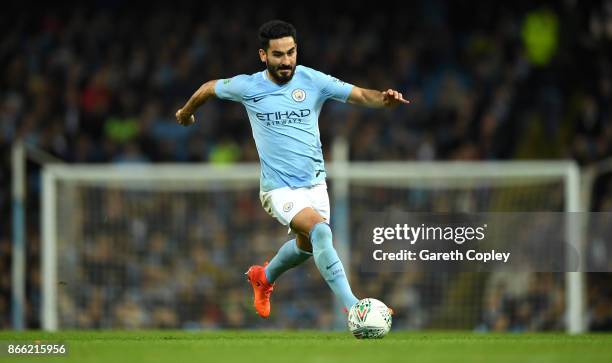 Ilkay Gundogan of Manchester City during the Carabao Cup Fourth Round match between Manchester City and Wolverhampton Wanderers at Etihad Stadium on...