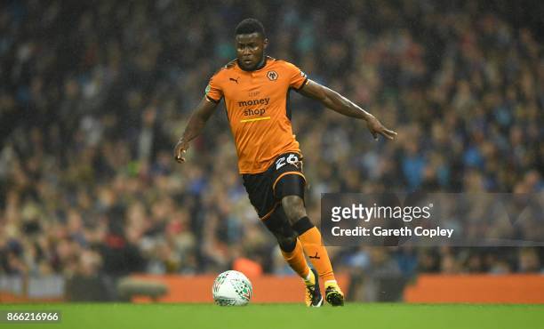 Bright Enobakhare of Wolverhampton Wanderers during the Carabao Cup Fourth Round match between Manchester City and Wolverhampton Wanderers at Etihad...