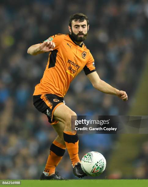 Jack Price of Wolverhampton Wanderers during the Carabao Cup Fourth Round match between Manchester City and Wolverhampton Wanderers at Etihad Stadium...