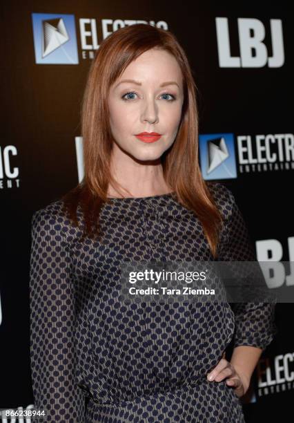 Actress Lindy Booth attends the premiere of Electric Entertainment's 'LBJ' at ArcLight Hollywood on October 24, 2017 in Hollywood, California.