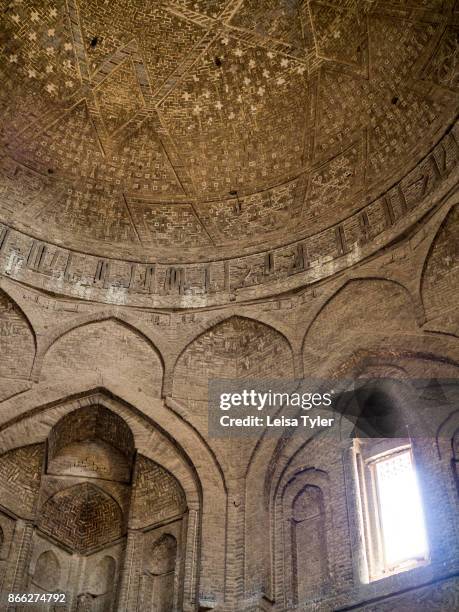 One of two "true domes" at the Masjed-e Jame in Esfahan, the oldest Friday mosque in Iran. The mosque is a good example of the evolution of Iranian...