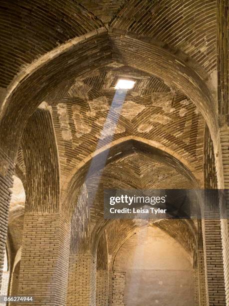 Inside the Masjed-e Jame in Esfahan, the oldest Friday mosque in Iran. The mosque is a good example of the evolution of Iranian Islamic mosque...