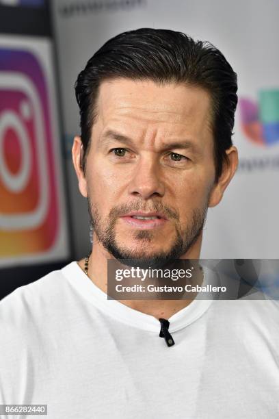 Actor Mark Wahlberg is seen on the set of 'Despierta America' to promote the movie 'Daddy's Home 2' at Univision Studios at Univision Studios on...