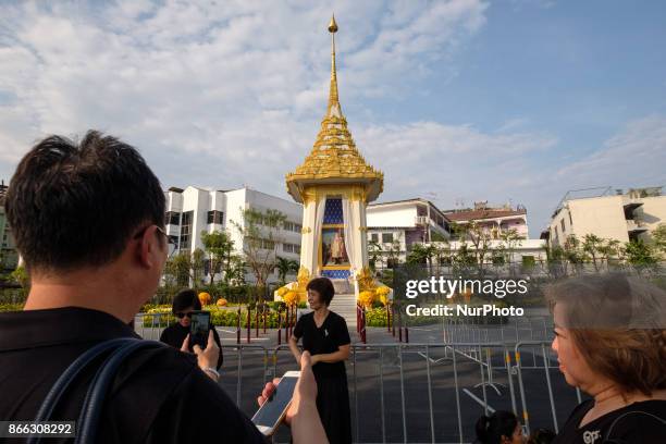 Mourners converge to the old city in Bangkok to attend the funeral of the late Thai King Bhumiphol Adulyadej on October 25 2017