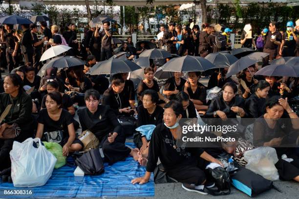 Mourners converge to the old city in Bangkok to attend the funeral of the late Thai King Bhumiphol Adulyadej on October 25 2017