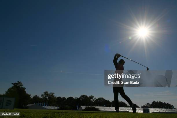 Skip Kendall plays a shot on the tenth hole during the first round of the PGA TOUR Champions Dominion Energy Charity Classic at The Country Club of...