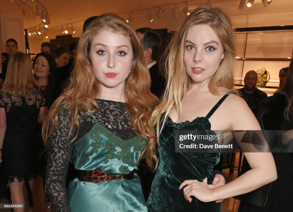 Bebe Cave and Nell Hudson attend the Burberry BAFTA Breakthrough