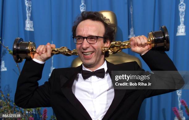 Actor Roberto Benigni at the 71st Annual Academy Awards, March 21,1999 In Los Angeles, California.