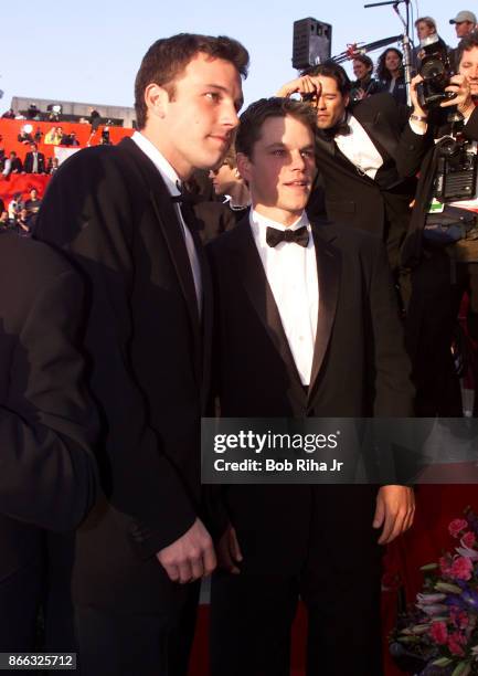 Actors Ben Affleck and Matt Damon at the 71st Annual Academy Awards, March 21,1999 In Los Angeles, California. E