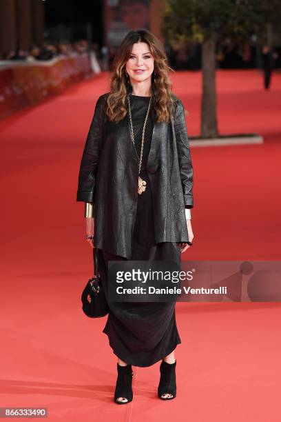 Alba Parietti walks the red carpet for 'La Ragazza Nella Nebbia' during the 12th Rome Film Fest at Auditorium Parco Della Musica on October 25, 2017...