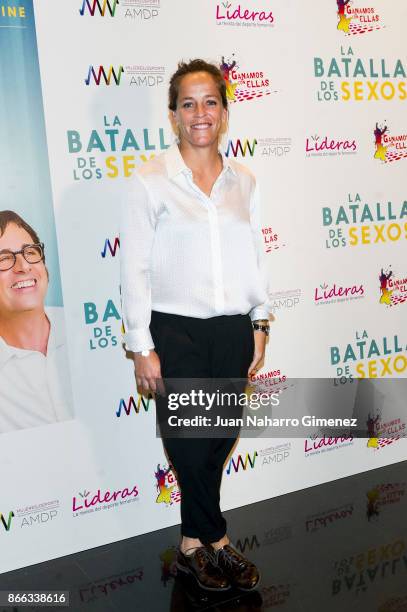 Lourdes Dominguez attends 'La Batalla De Los Sexos' premiere at Academia de Cine on October 25, 2017 in Madrid, Spain.