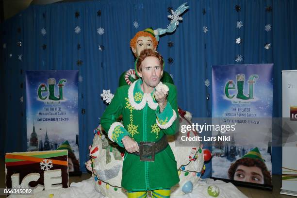 Actor Eric Williams attends the unveiling of The Big Apple's Biggest Rice Krispies Sculpture celebrating Elf The Musical returning to the Theater at...