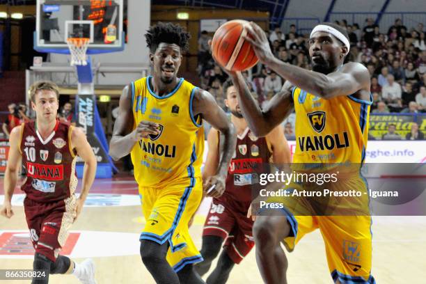 Kelvin Martin and Darius Johnson Odom of Vanoli competes with Andrea De Nicolao and Mitchell Watt of Umana during the LBA LegaBasket of Serie A match...