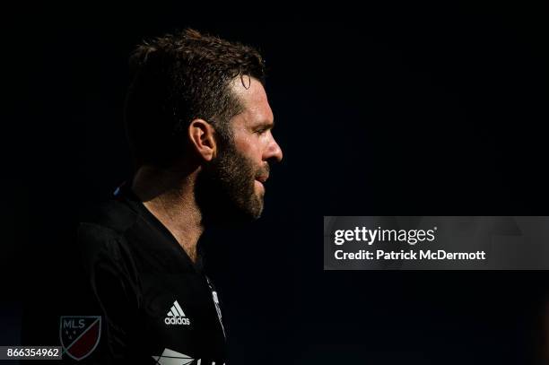 United head coach and former player Ben Olsen plays in the legends game as part of festivities for the final MLS game at RFK Stadium on October 22,...