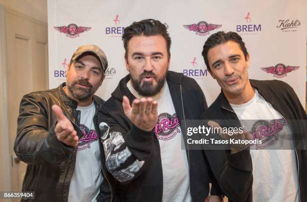 Anthony Carrino, Chris Salgardo and Gilles Marini attends the Finale of Kiehl's LifeRide For Breast Cancer, Benefitting The Brem Foundation on...