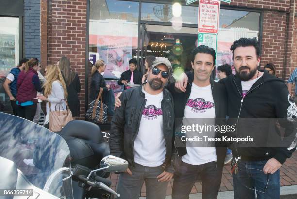 Anthony Carrino, Gilles Marini and Chris Salgardo attends the Finale of Kiehl's LifeRide For Breast Cancer, Benefitting The Brem Foundation on...