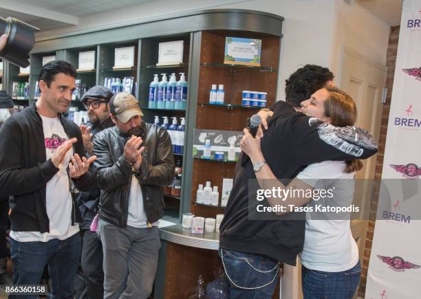 Gilles Marini, Anthony Carrino, Chris Salagardo and Andrea Wolff attends the Finale of Kiehl's LifeRide For Breast Cancer, Benefitting The Brem...