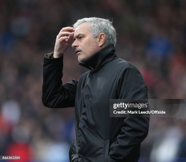 October 2017 Huddersfield: Premier League Football: Huddersfield Town v Manchester United: United manager Jose Mourinho.