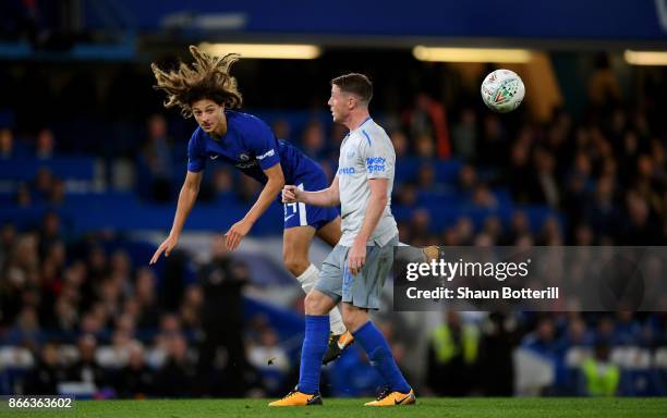 Ethan Ampadu of Chelsea and James McCarthy of Everton in action during the Carabao Cup Fourth Round match between Chelsea and Everton at Stamford...