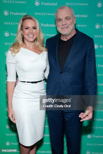 Julia La Roche and Aetna Chairman & CEO Mark Bertolini attend the Yahoo Finance All Markets Summit on October 25, 2017 in New York City.