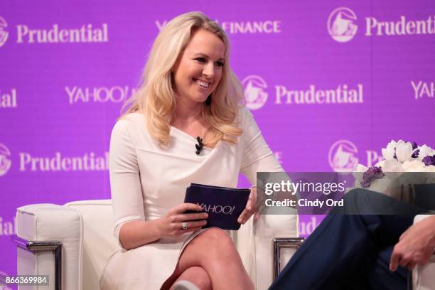 Julia La Roche speaks onstage at the Yahoo Finance All Markets Summit on October 25, 2017 in New York City.