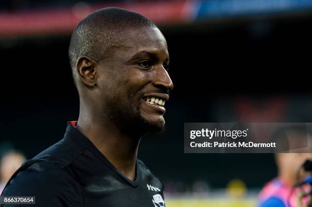 Bill Hamid of DC United looks on after the New York Red Bulls defeated DC United 2-1 during the final MLS game at RFK Stadium on October 22, 2017 in...