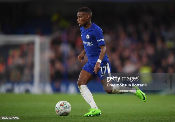 Charly Musonda Jr of Chelsea runs with the ball during the Carabao Cup Fourth Round match between Chelsea and Everton at Stamford Bridge on October...